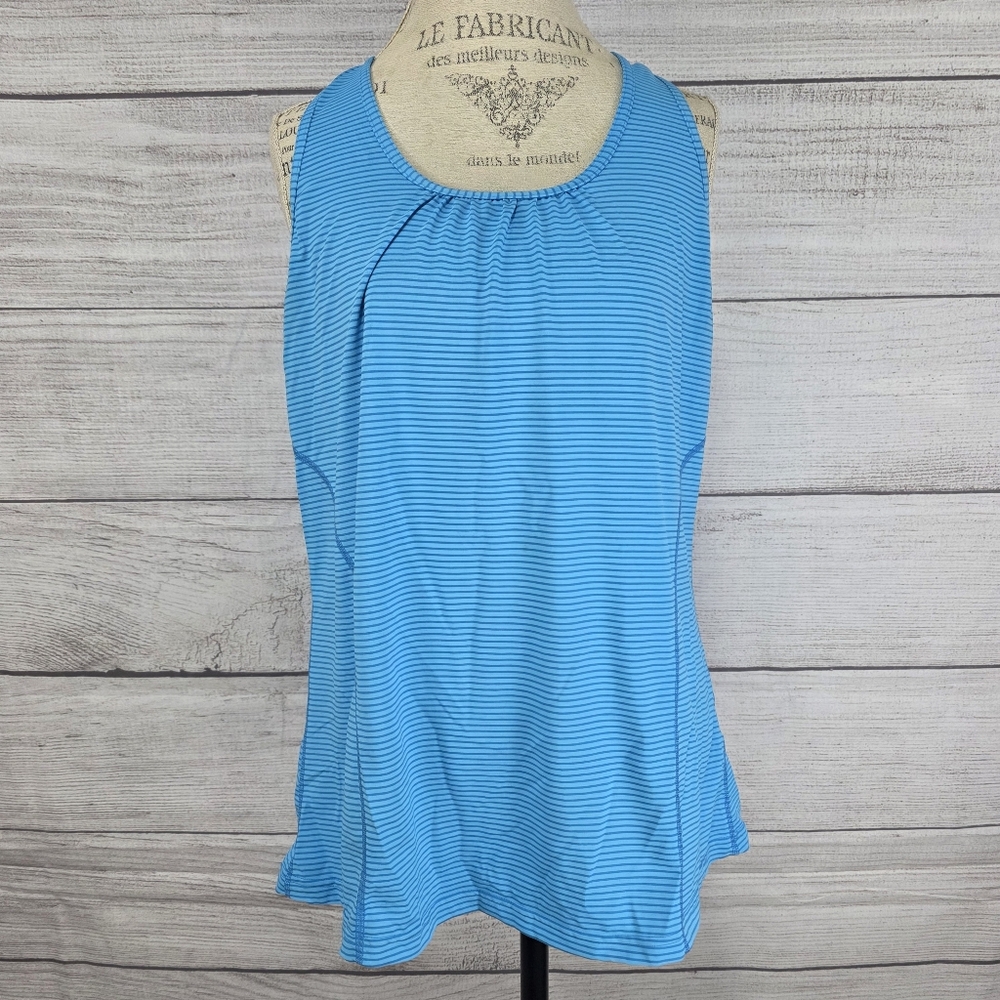 Kirkland Signature Women's Aqua Moisture Wicking Striped Tank Top